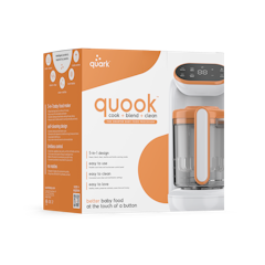 The Quook food mill is the smarter baby food maker. The 5-in-1 food processor blender combo with bottle warmer and built-in steam cooker helps you save time on cooking, cleaning and preparation.  Make healthy, homemade baby food and baby purée for your little one in minutes.