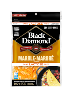 Made with high quality ingredients, Black Diamond® cheese has been satisfying Canada's cheese cravings since 1933. With a longer, wider, and crescent shaped shred cut, this allows the cheese to melt faster and more evenly on top of your meals or in your delicious homemade dishes! Black Diamond® Shredded Cheese comes in a variety of flavours to enjoy, perfect for any meal or occasion!