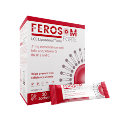 Turns out, iron can taste good. Ferosom Forte’s berry-flavoured, iron powder sachets effectively treat iron deficiency anemia without the side effects. Its liposomal form and proprietary LCE Coat™ provide superior absorption rates similar to certain doses of IV iron and skip the stomach breakdown, going right to your intestine. That means no stomach pain, nausea, or constipation. Plus, Ferosom Forte sachets are formulated with Folic acid, Vitamins D, B6, B12, and C for extra nutrients. They are also recognized by the Society of Obstetrics and Gynecologists of Canada (SOGC) and regularly recommended by physicians.