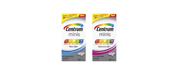 Introducing new Centrum Minis, a multivitamin that’s ~50% smaller than regular Centrum tablets and easy to swallow.