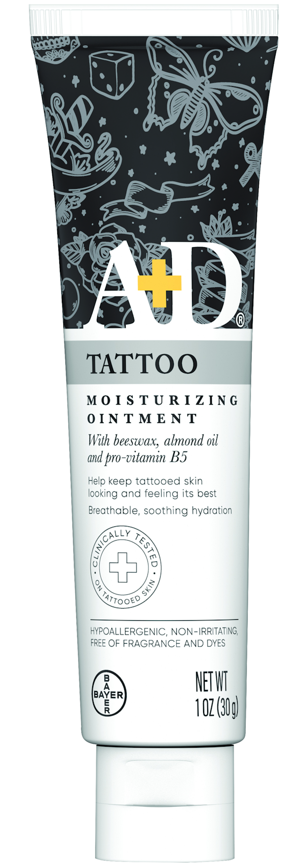 Smooth this moisturizing ointment on to help tattooed skin look and feel its best. Contains beeswax, almond oil and pro-vitamin B5. The same trusted name in skin care has a new formula.