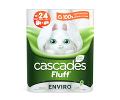Cascades Fluff & Tuff is soft and strong, by nature. Made from responsibly sourced fiber, Cascades Fluff & Tuff is environmentally friendly. Choosing Cascades Fluff is a small gesture with a big impact!